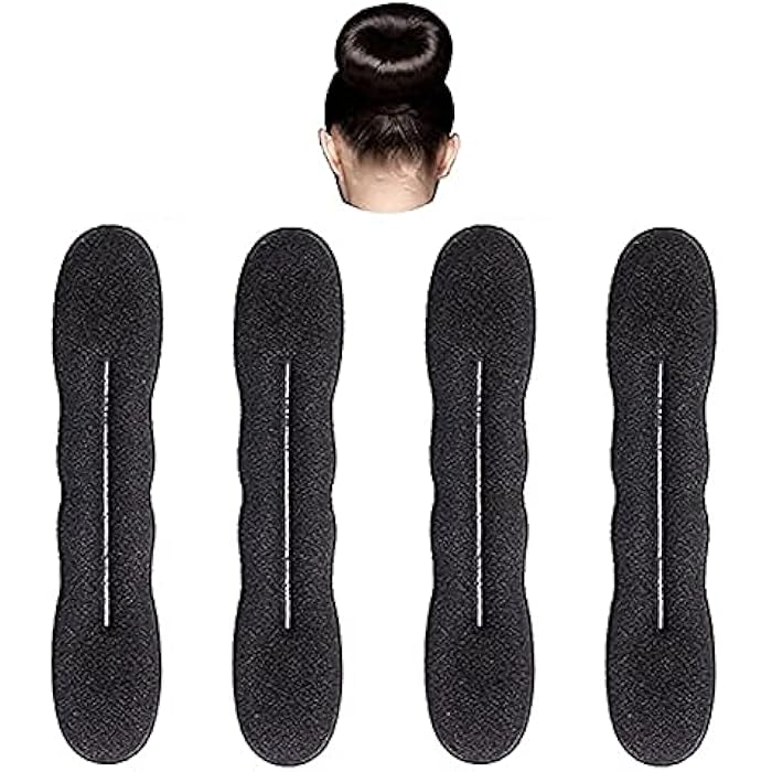 Styla Hair Hair Bun Maker 4 Pack Large Foam Sponge Buns Shaper Accessories Strong Flexible Reusable Bun Twister for Updo’s, Ballet Buns, French Twist, Waves & more! - Image 1
